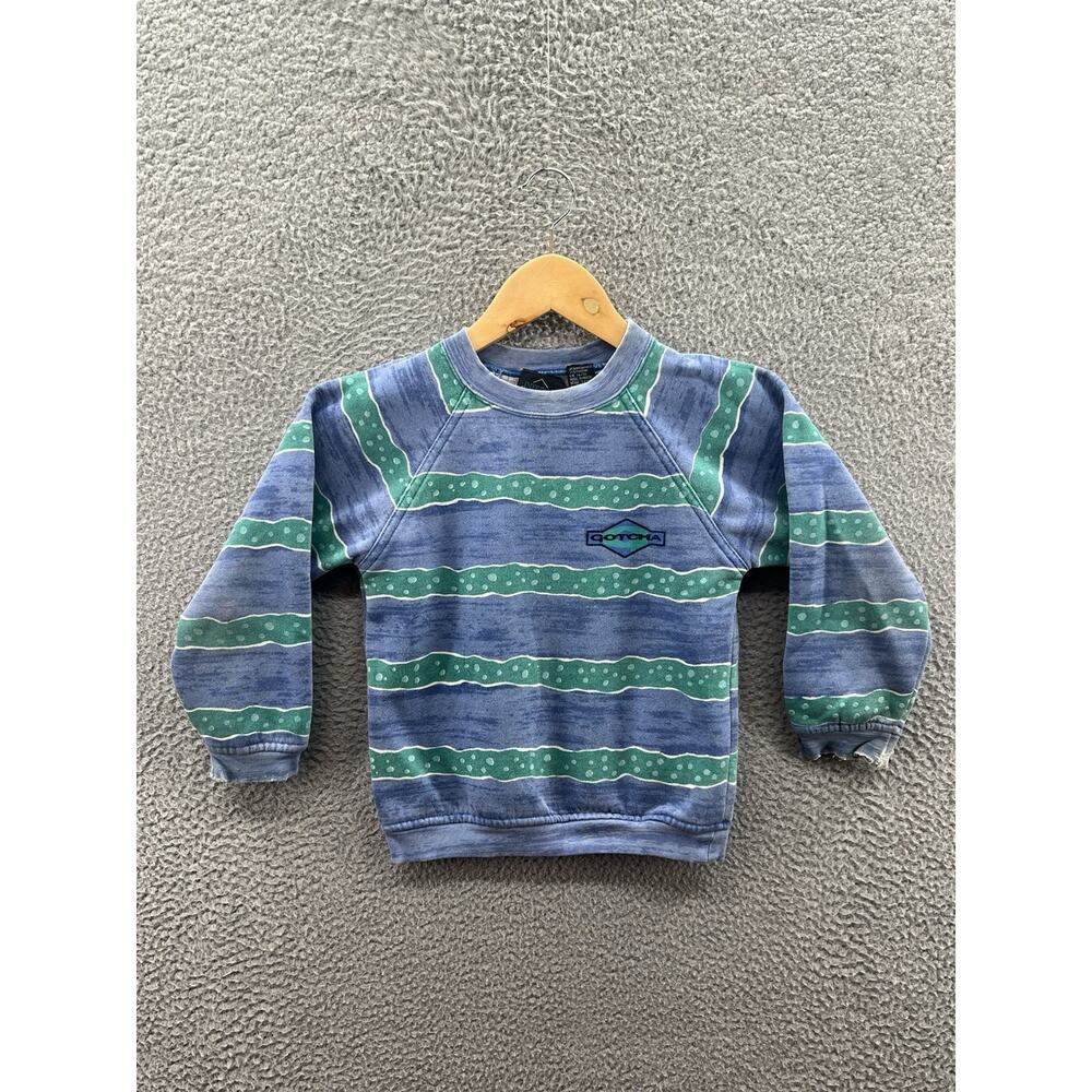 Gotcha USA Surf Skate Youth Size 6 Blue Striped Crewneck Sweatshirt